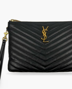 Saint Laurent Cassandre Pouch in Quilted Leather