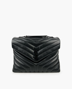 Saint Laurent Medium Loulou Quilted Leather Shoulder Bag All Black