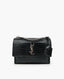 Saint Laurent Sunset Medium Croc-Effect Black Shoulder Bag SHW