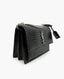 Saint Laurent Sunset Medium Croc-Effect Black Shoulder Bag SHW