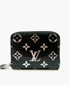 Louis Vuitton Small Zippy Wallet Python Black Monogram