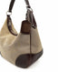 Prada Canapa Leather-Trimmed Hobo Beige