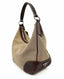 Prada Canapa Leather-Trimmed Hobo Beige