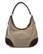 Prada Canapa Leather-Trimmed Hobo Beige