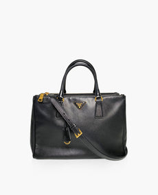 Prada Galleria Saffiano Black Leather Large Bag