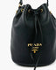 Prada Black Leather Bucket Bag