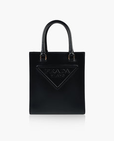 Prada Small Embossed Smooth Leather Tote