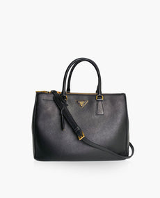 Prada Galleria Saffiano Black Leather Large Bag