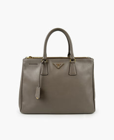 Prada Galleria Saffiano Greige Leather Large Bag