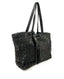 Prada Interwoven Black Leather Shoulder Tote