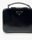 Prada Medium Brique Brushed Leather Bag Black