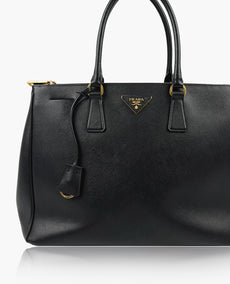 Prada Galleria Saffiano Black Leather Large Bag