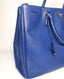 Prada Bluette Saffiano Lux Executive Large Double Zip Bag