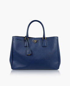 Prada Large Galleria Saffiano Lux Leather Bag Bluette