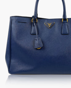 Prada Large Galleria Saffiano Lux Leather Bag Bluette