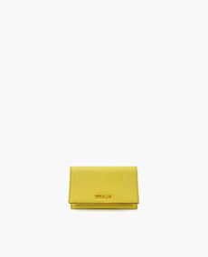 Prada Small Saffiano Card Holder Sunny Yellow