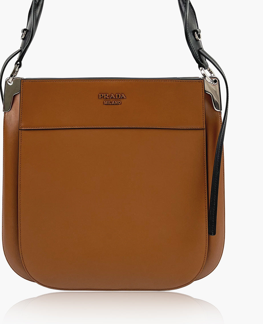 Prada margit leather shoulder bag sales