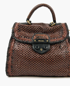 Prada Woven Madras Bag