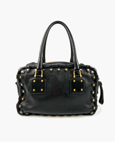 Valentino Black Leather Stud Shoulder Bag