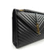 Saint Laurent Large Envelope Bag in Black Embossed Leather GHW