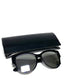YSL Monochromatic Cat-Eye Round Mirror Black Sunglasses