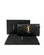 Saint Laurent Cassandre Large Flap Wallet Black Grained Leather