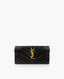 Saint Laurent Cassandre Large Flap Wallet Black Grained Leather