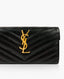 Saint Laurent Cassandre Large Flap Wallet Black Grained Leather