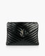 Saint Laurent Loulou Chain Large Bag in Black Quilted Y Leather