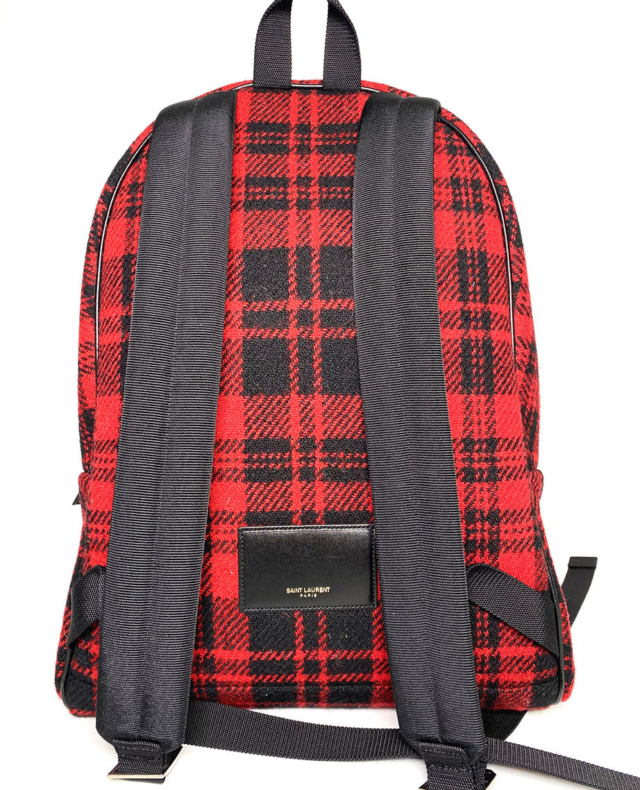 YSL City Tartan Backpack Red and Black – Luxury Helsinki