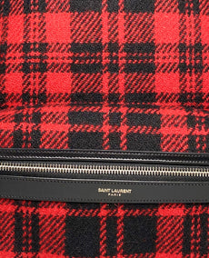 YSL City Tartan Backpack Red and Black