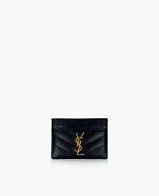 Saint Laurent Cardholder Black Grained Cardholder GHW