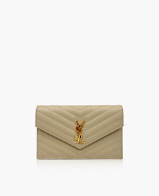 Saint Laurent Cassandre Matelasse Envelope WOC In Grain Embossed Leather