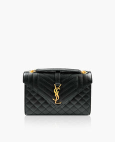 Saint Laurent Envelope Medium Black Caviar Bag GHW