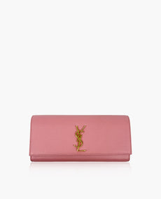 Saint Laurent Kate Clutch Grain De Poudre Dusty Pink