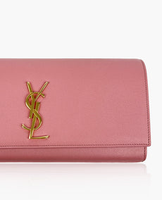 Saint Laurent Kate Clutch Grain De Poudre Dusty Pink