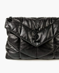 Saint Laurent Puffer Medium Bag in Quilted Lambskin All Black