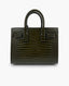 Saint Laurent Sac de Jour Nano Embossed Crocodile Shiny Leather Dark Green