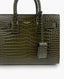 Saint Laurent Sac de Jour Nano Embossed Crocodile Shiny Leather Dark Green