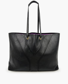 Saint Laurent Large Neo Double Reversible Leather Tote Black