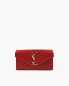 Saint Laurent Cassandre Large Flap Wallet Red Caviar