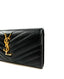 YSL Monogram Large Flap Wallet In Grain De Poudre Embossed Leather